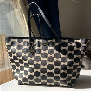Kate Spade Black and Cream bow tie tote bag